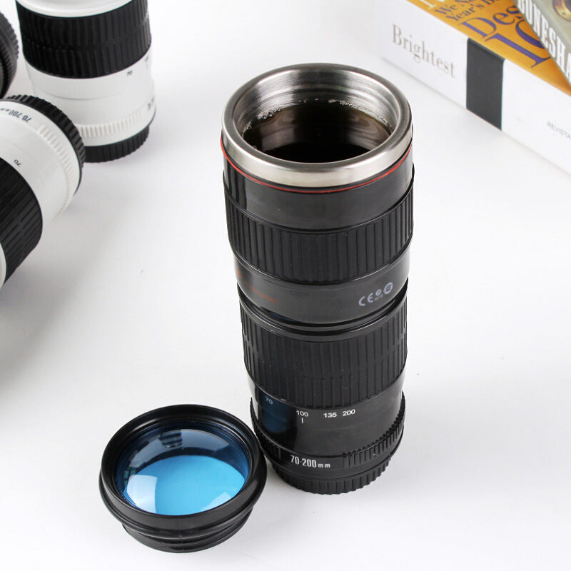 Caniam Camera Lens EF 70-200mm White Travel Thermous Mug - Looks like Canon