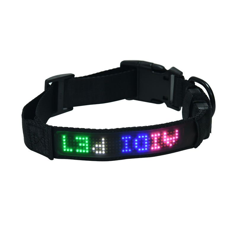 Pet Supplies Smart Tracking Device Mobile Phone APP Control Anti-lost LED brightup led display collar