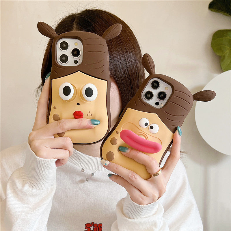 Cartoon Sausage Mouth Girl Phone Case Drop-resistant Protective Case