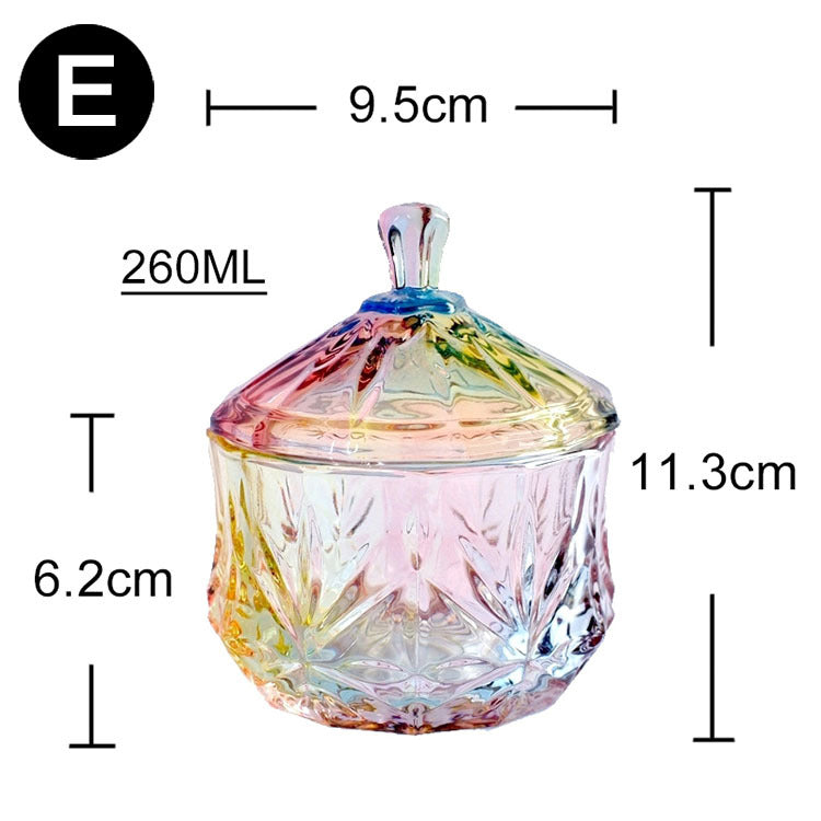 European style storage jar colorful glass candy jar