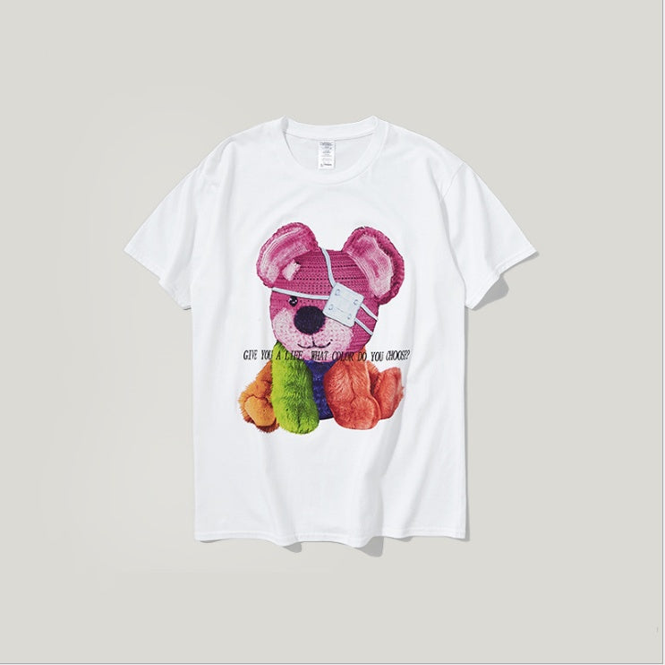 Cartoon bear print t-shirt