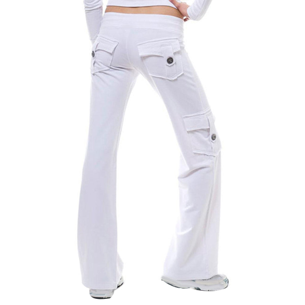 Women's flared pants with multiple pockets