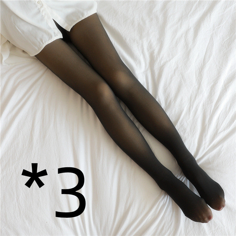 Fake skin Translucent Plus Size Leggings Fleece Lined Tights Fall And Winter Warm Fleece Pantyhose Women Fleece Lined Pantyhose Thermal Winter Tights