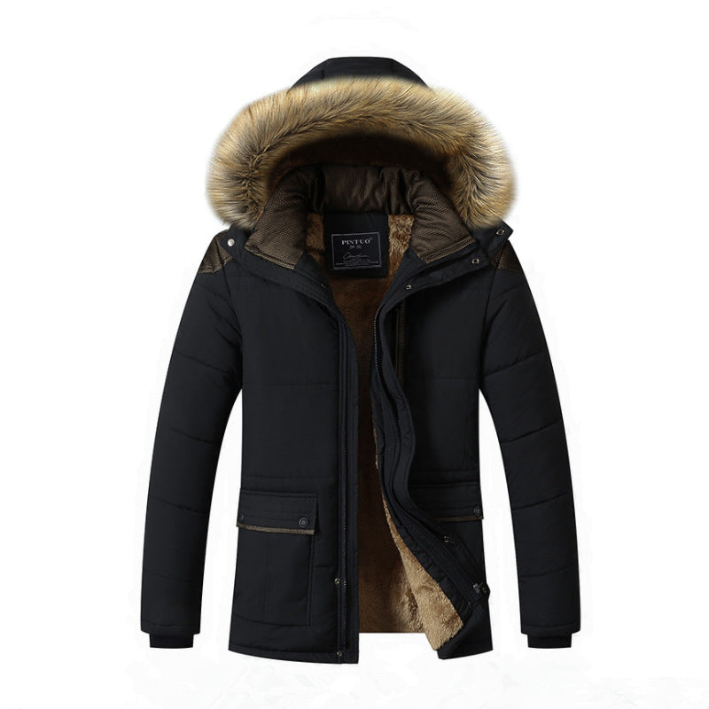 BLACK MENS HOODED DOWN COAT WINTER WARM ULTRA LIGHT DOWN JACKET