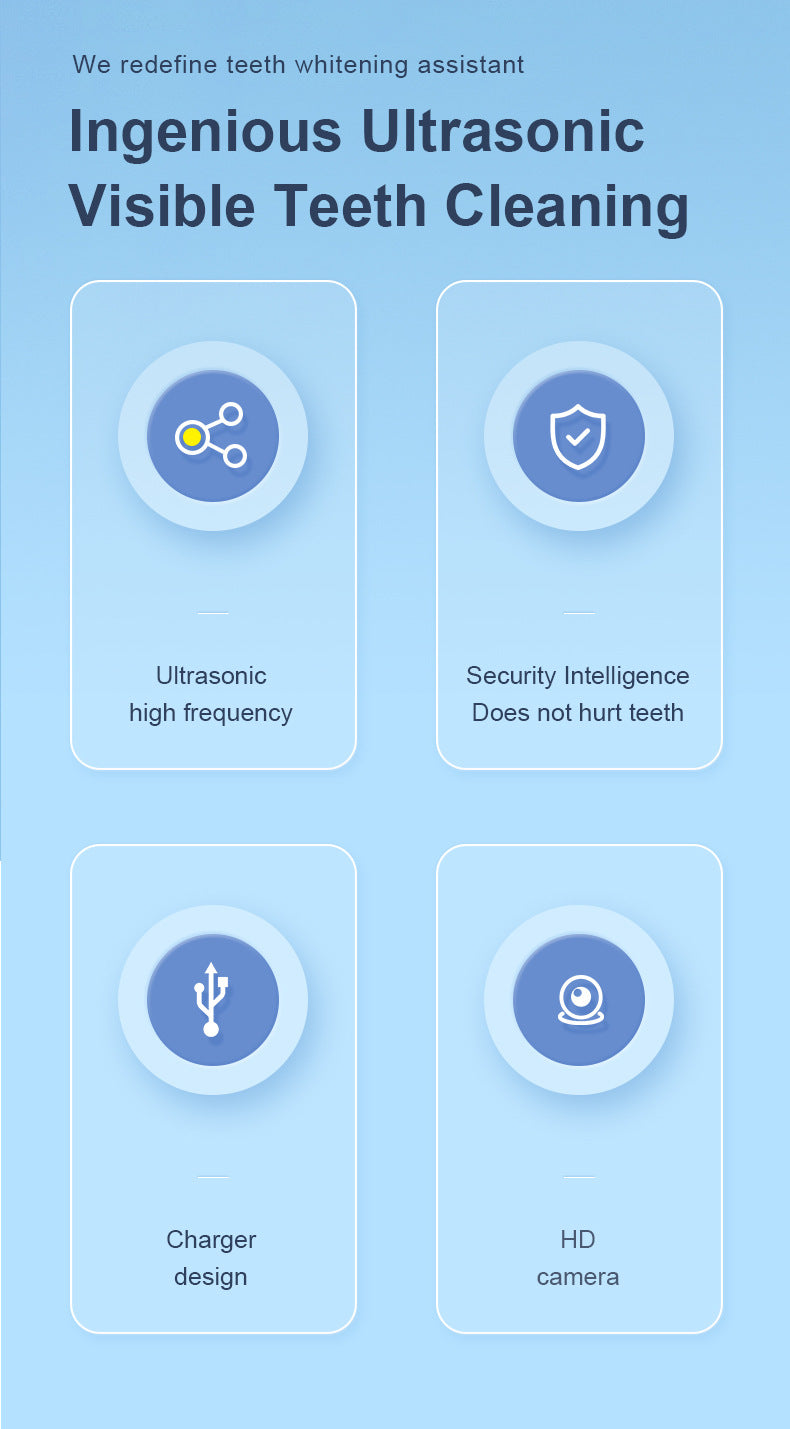 Visual Ultrasonic Tooth Cleaning Device Convenient Household Tooth Flushing Device To Remove Calculus And Beauty Tooth Cleaning Device