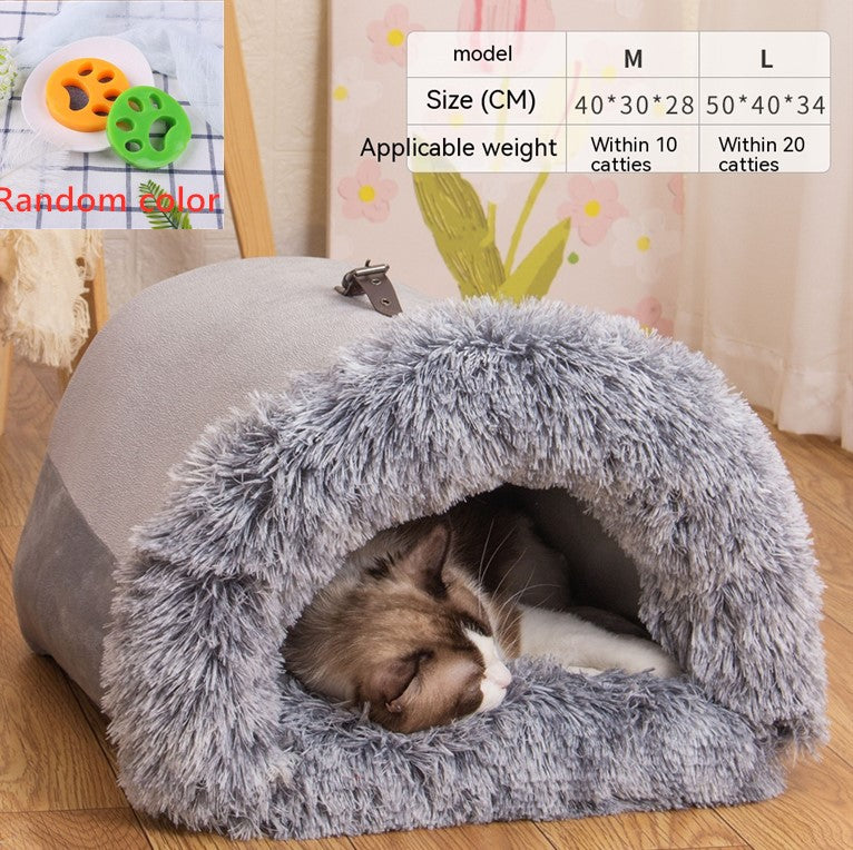 Spliced Portable Autumn and Winter Warm Dog House and Cat House Bed