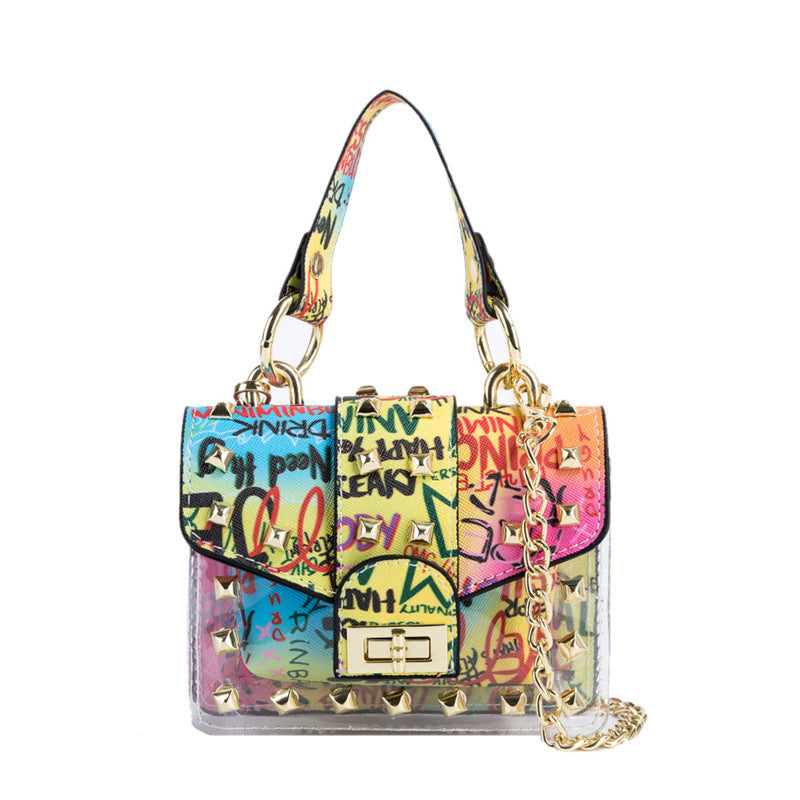 Female Graffiti Print Portable Picture Bag