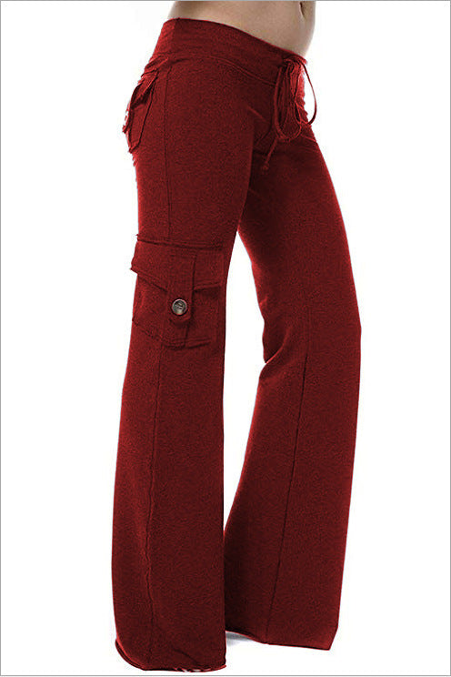 Women's flared pants with multiple pockets