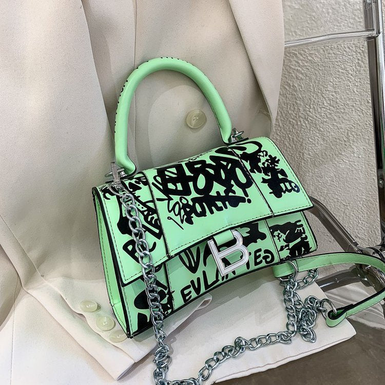 Personalized Simple Trend Graffiti One-shoulder Handbag