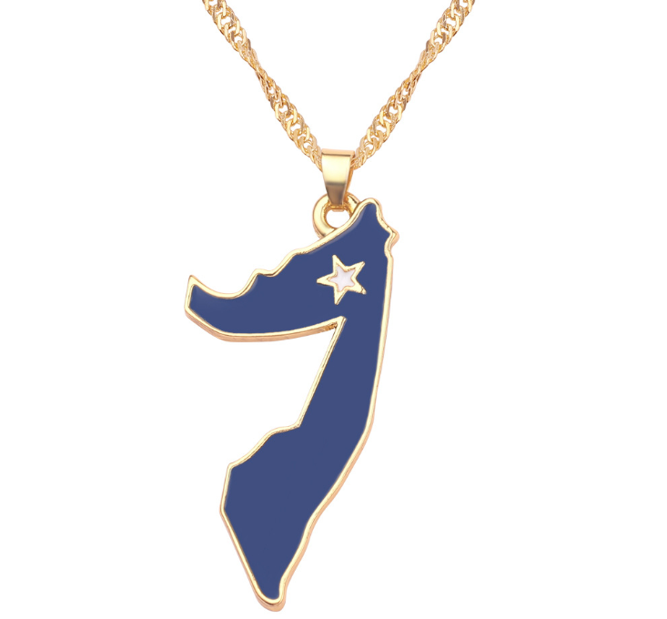 Necklace of geographical maps of the world country necklace