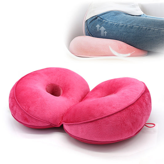 Dual Plush Comfort Cushion Lift Hips Up Seat Cushion Pillow Butt Mat Pain Relief