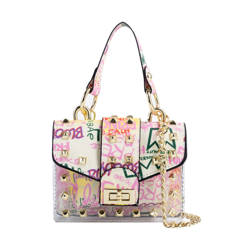 Female Graffiti Print Portable Picture Bag