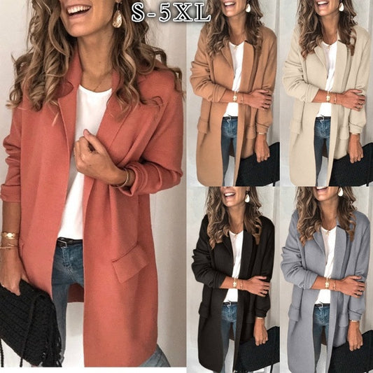 Long sleeve fake pocket casual blazer