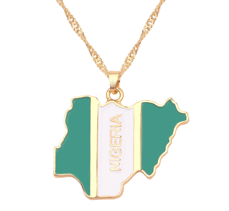 Necklace of geographical maps of the world country necklace