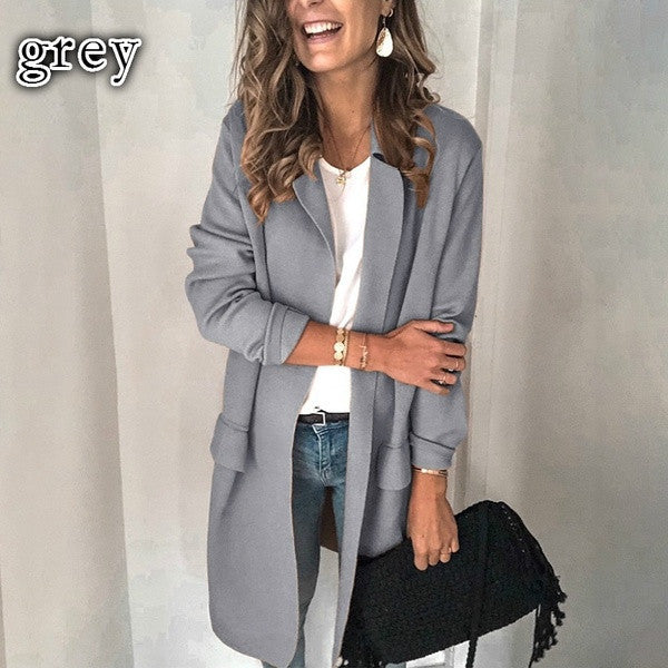 Long sleeve fake pocket casual blazer