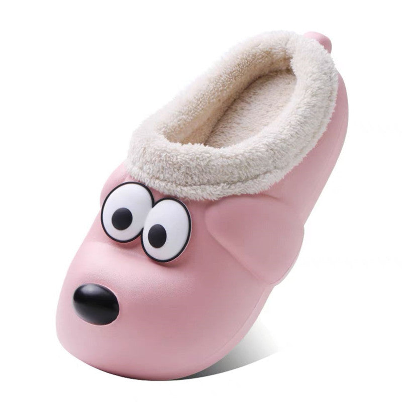 Cute Dog Shoes EVA Winter House Shoes Unisex Fuzzy Slippers