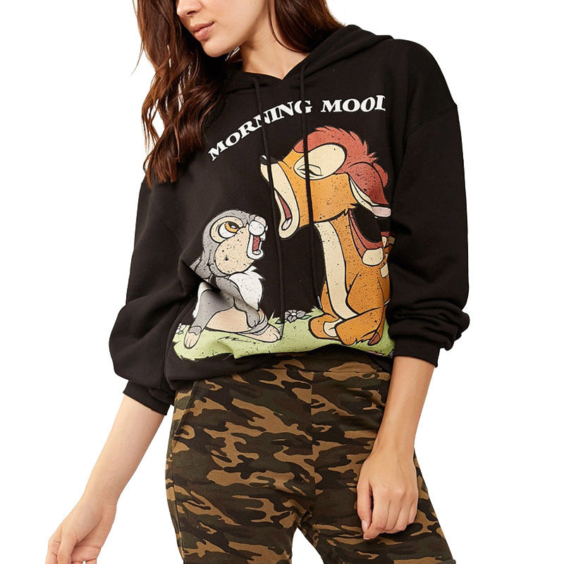 Hooded animal print sweatshirt