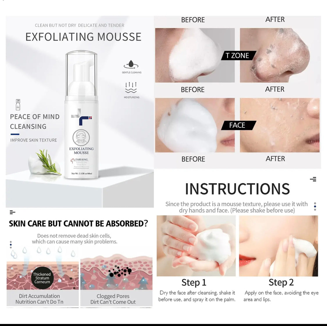 Foaming essence cleanser exfoliate