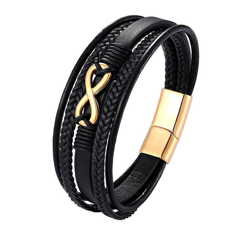 Pulsera de cuero 'Infini' para hombre