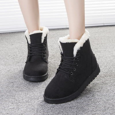 Winter Snow Boots Lace Up Shoes Women Plush Suede Ankle UG lovers