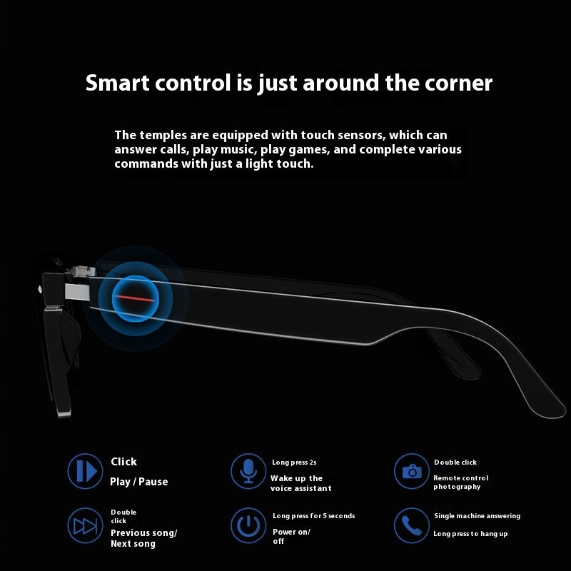 Smart Glasses with discreet  where music play any where touch controls