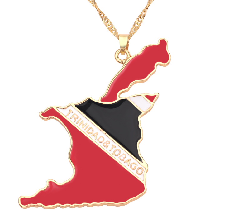 Necklace of geographical maps of the world country necklace