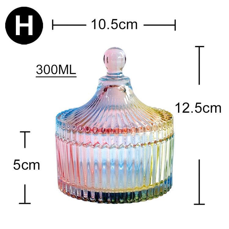 European style storage jar colorful glass candy jar