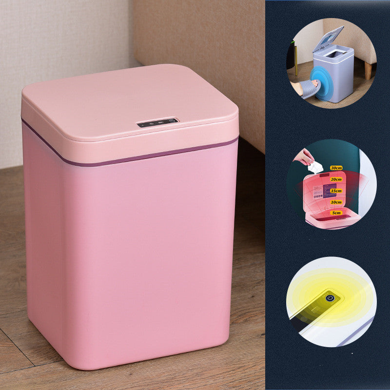 Creative Home Induction Kitchen Electric Automatic Smart Trash Can With Lid Clip