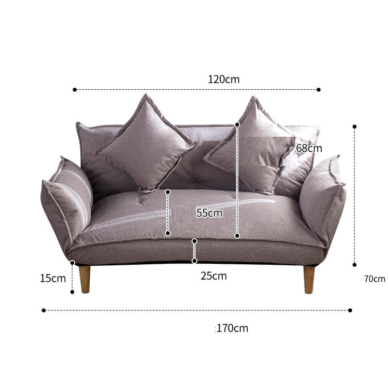 Convertible Adjustable Sofa Couch And Love Seat Japanese Furniture Fold Down Futon Sofabed Ideal For Living Room, Bedroom, Dorm