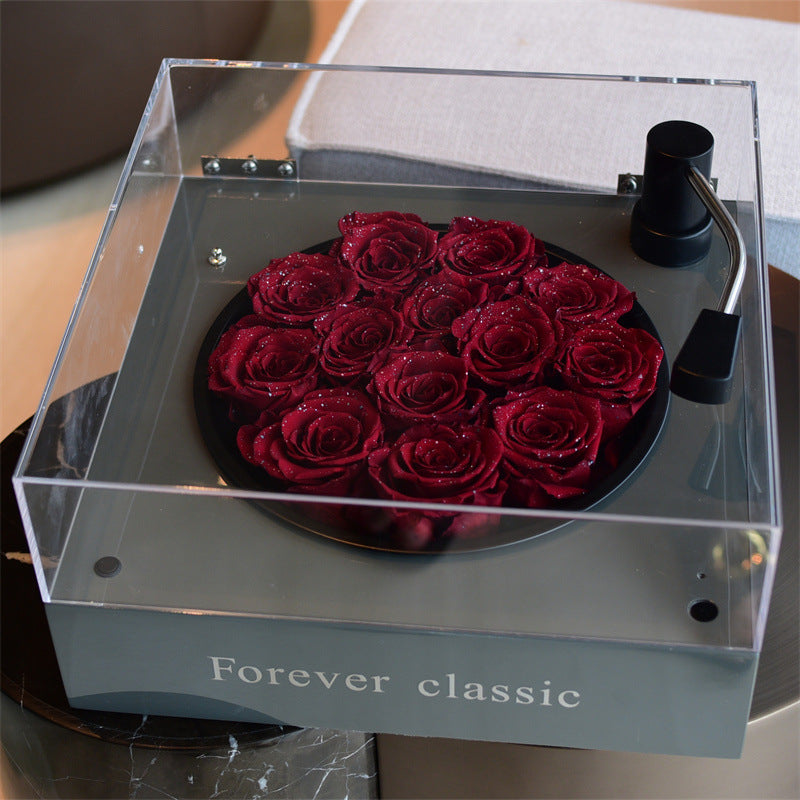 Simple unique eternal  Flowers Phonograph music gift love for years