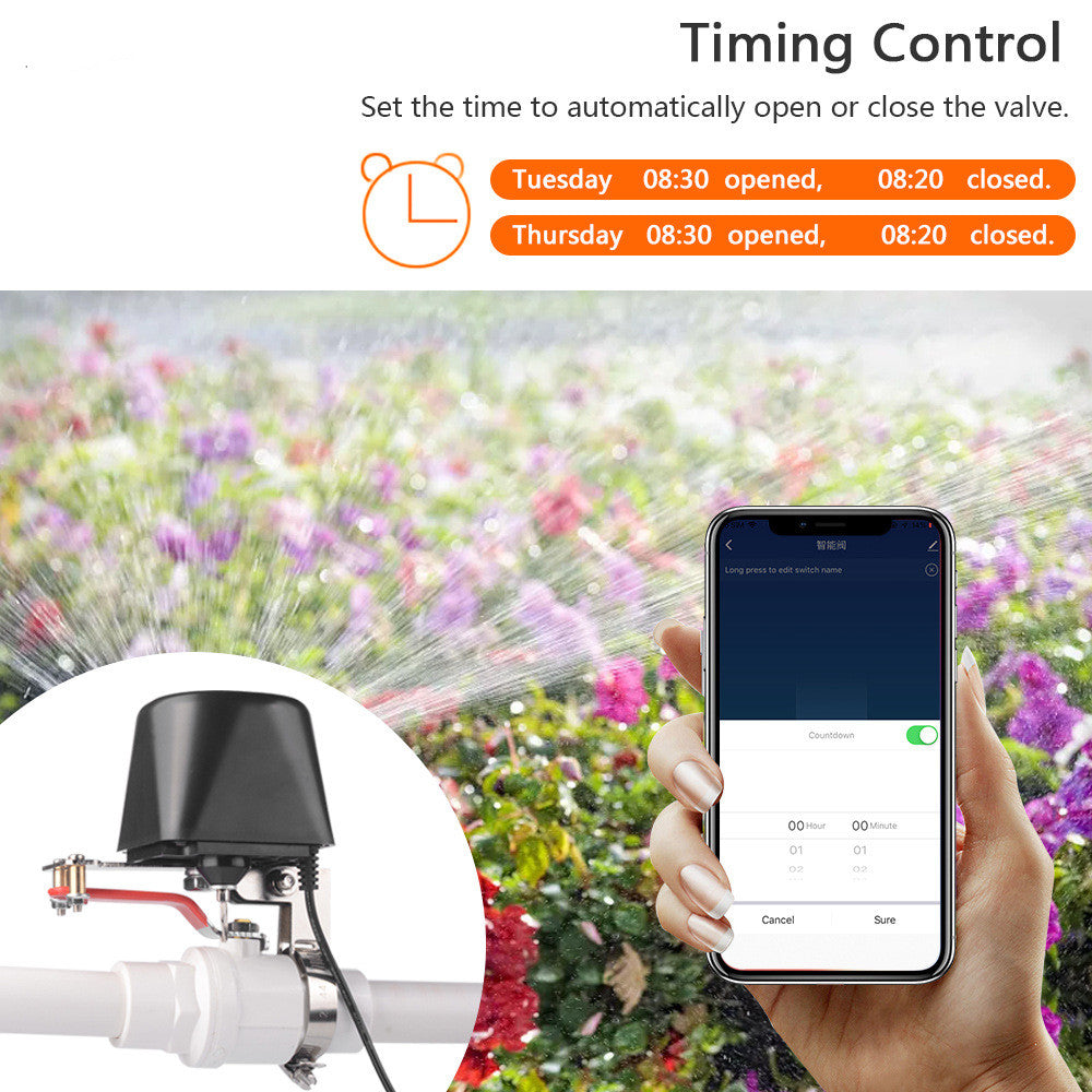 Tuya Wifi/Zigbee Smart Valve Controller For Water Gas Pipeline Auto Shut ON Off