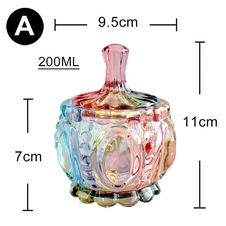 European style storage jar colorful glass candy jar