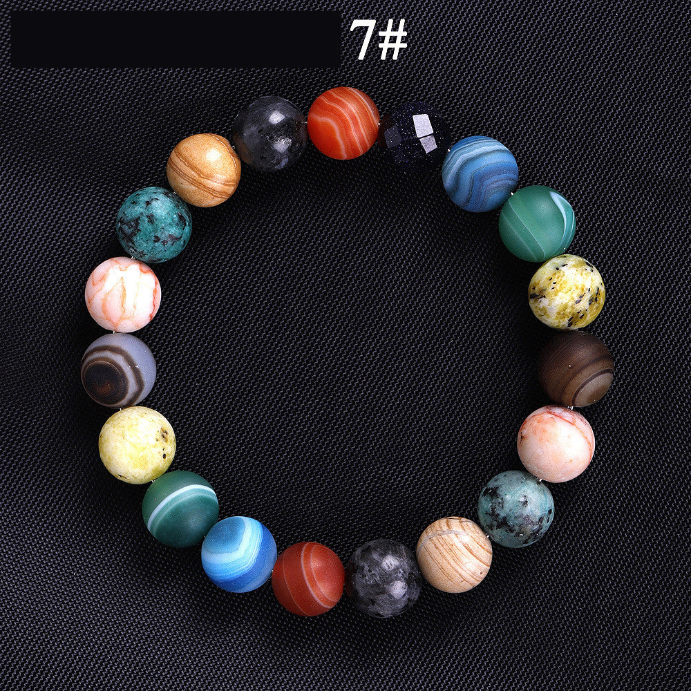 Solar System Eight Stone Planet Bracelet Planets Natural Stone Mala Bead Strand Bracelet For Men Women Handmade Universe Solar Chakra Bracelet Jewelry planet bracelet