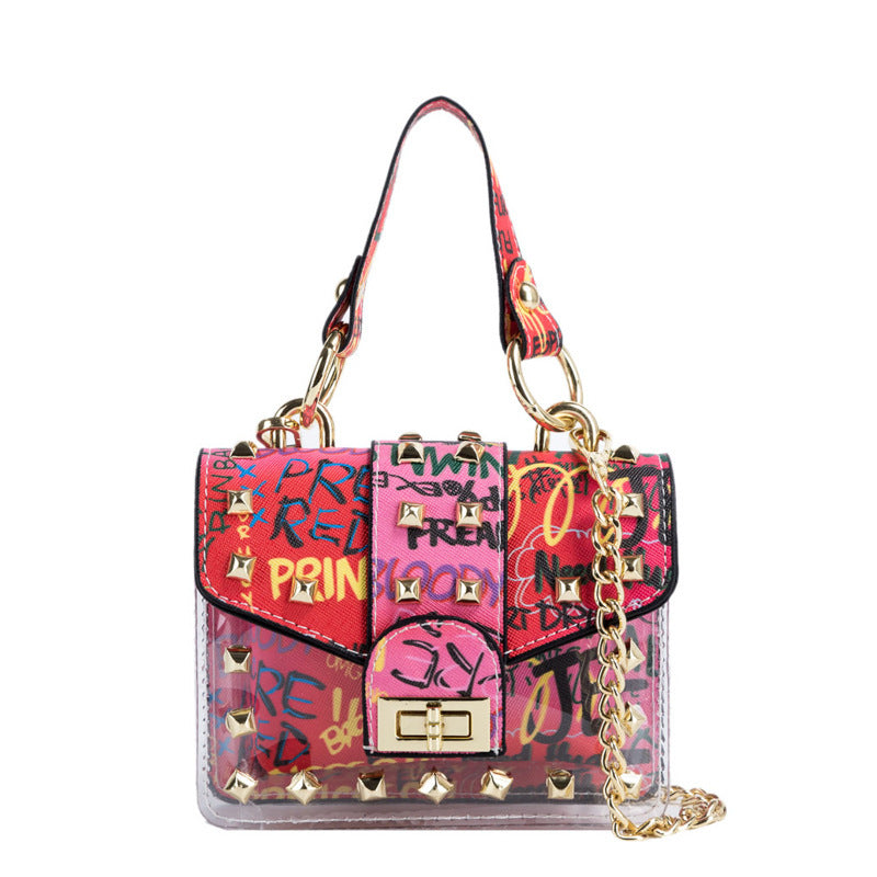 Female Graffiti Print Portable Picture Bag