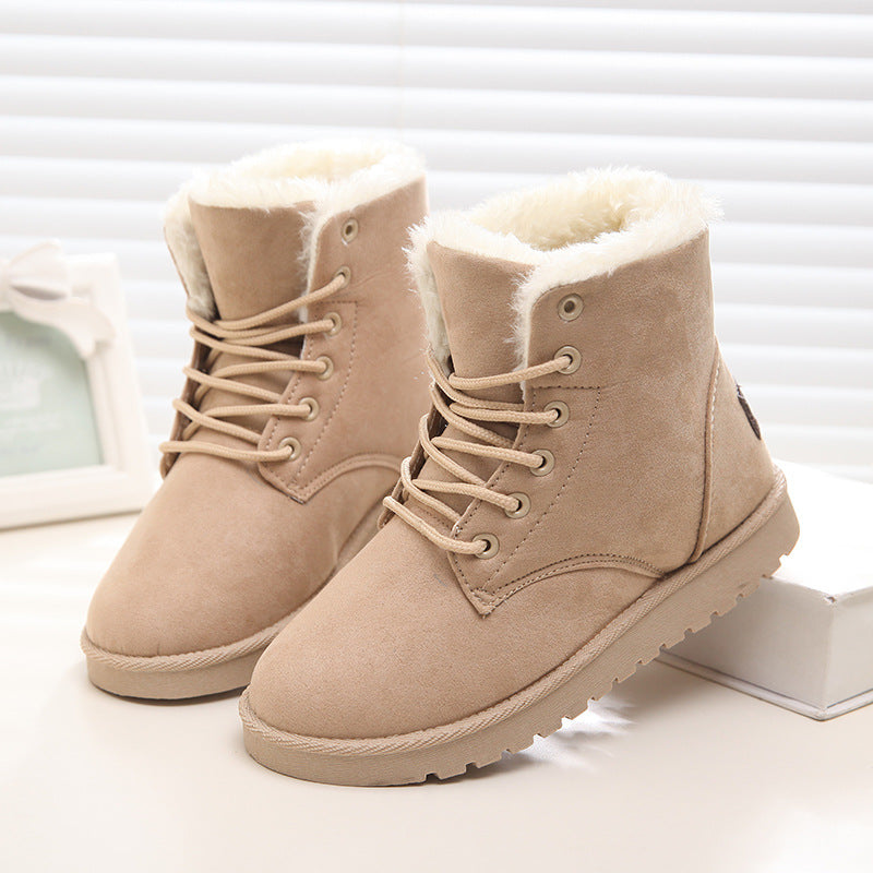 Winter Snow Boots Lace Up Shoes Women Plush Suede Ankle UG lovers