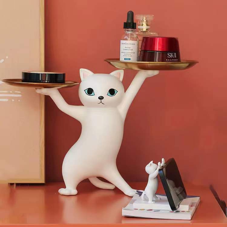 Modern Cat Side Table Floor Resin Figurine exclusive decor cat lovers