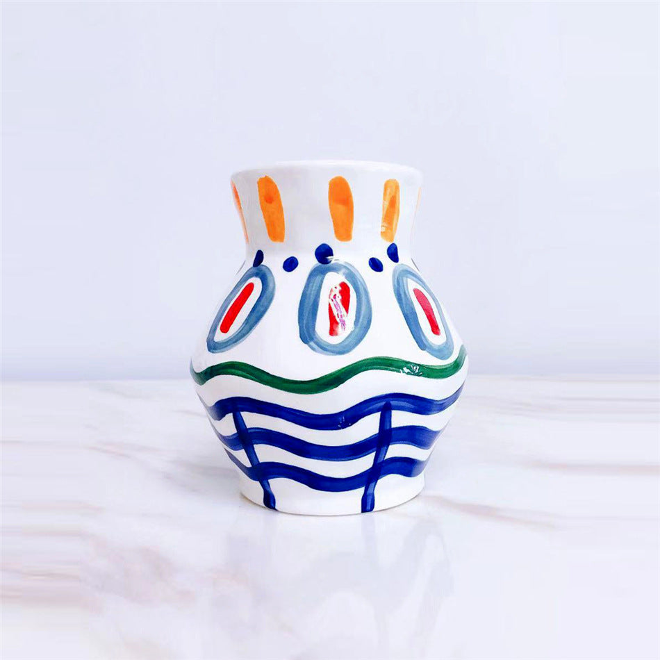 Hand painted irregular vase