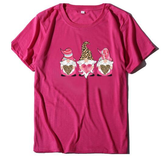 Three Dwarfs Holding Love Print Ladies Short Sleeve