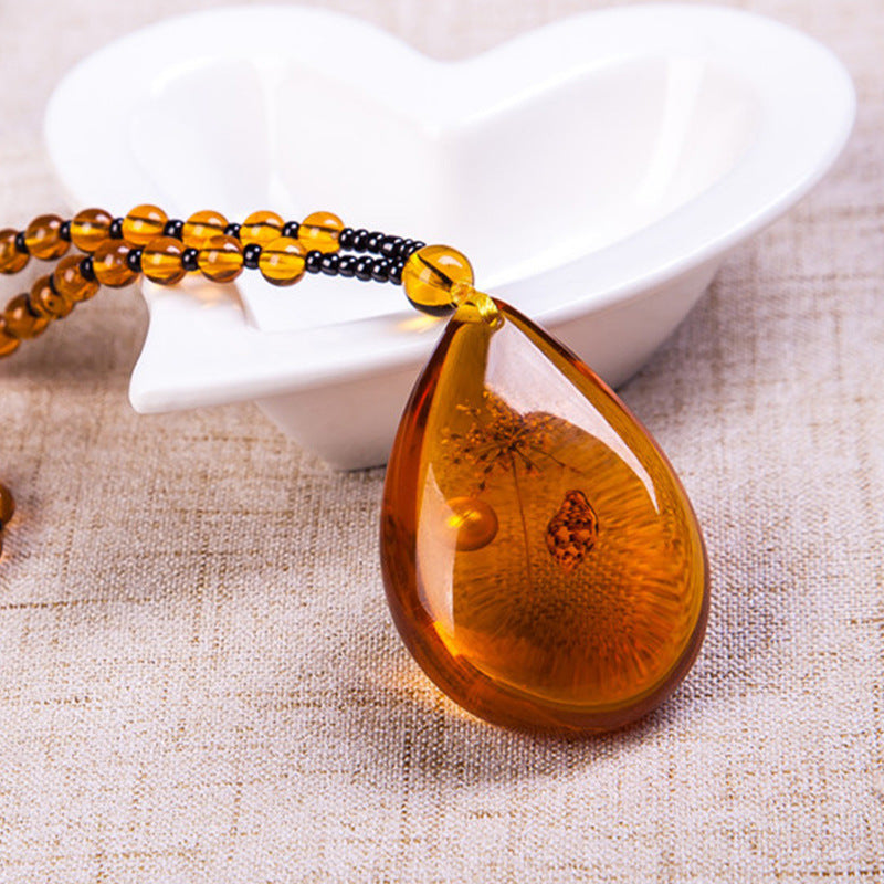 Brazilian amber necklace for men and women