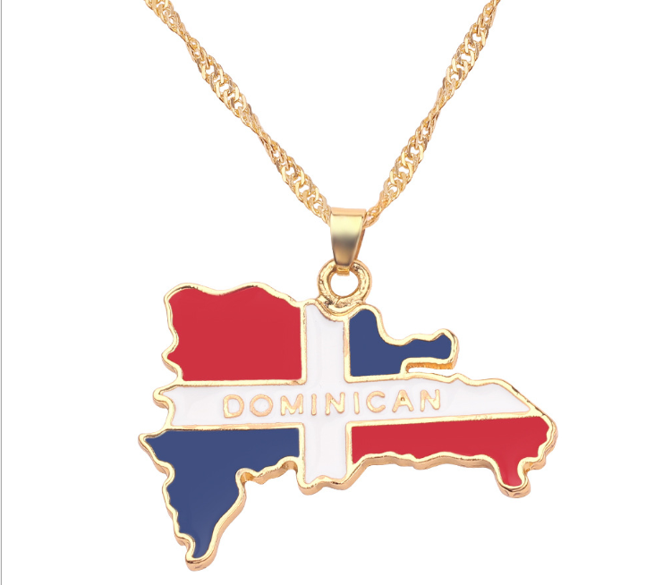 Necklace of geographical maps of the world country necklace