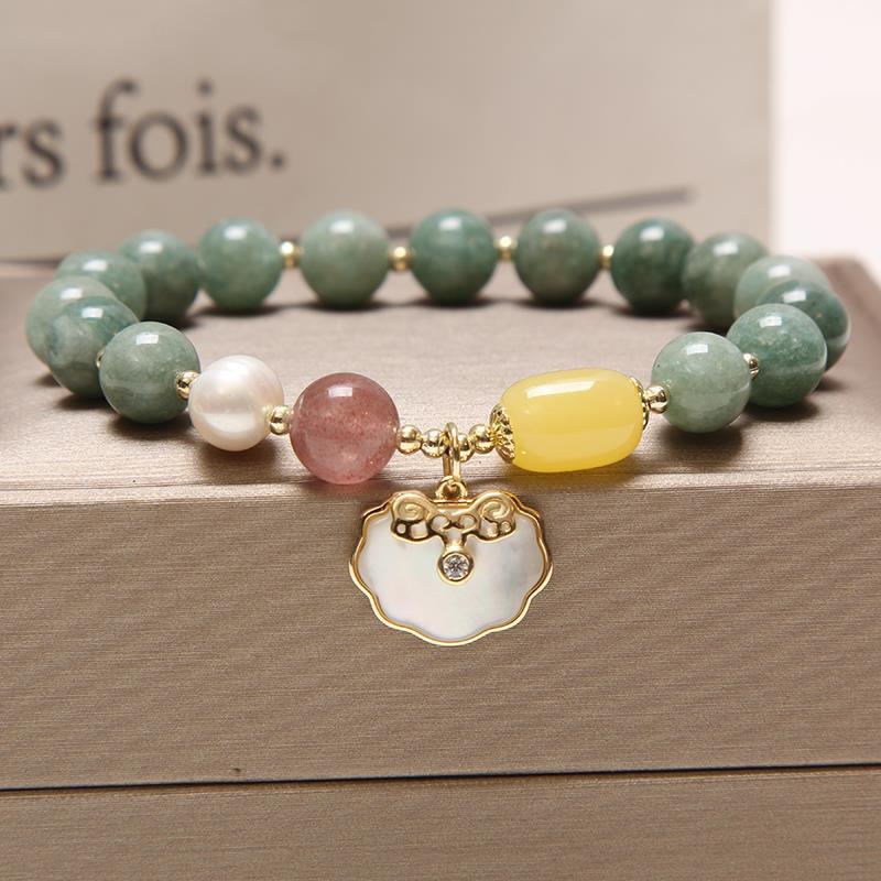 Small Design Women's Simple Jade Bracelet Pulsera Ágata y Loto – Forestière