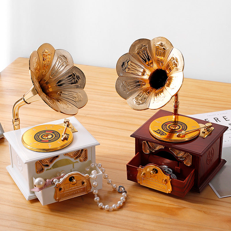 Retro Nostalgic Phonograph Music Box Decoration Ornaments