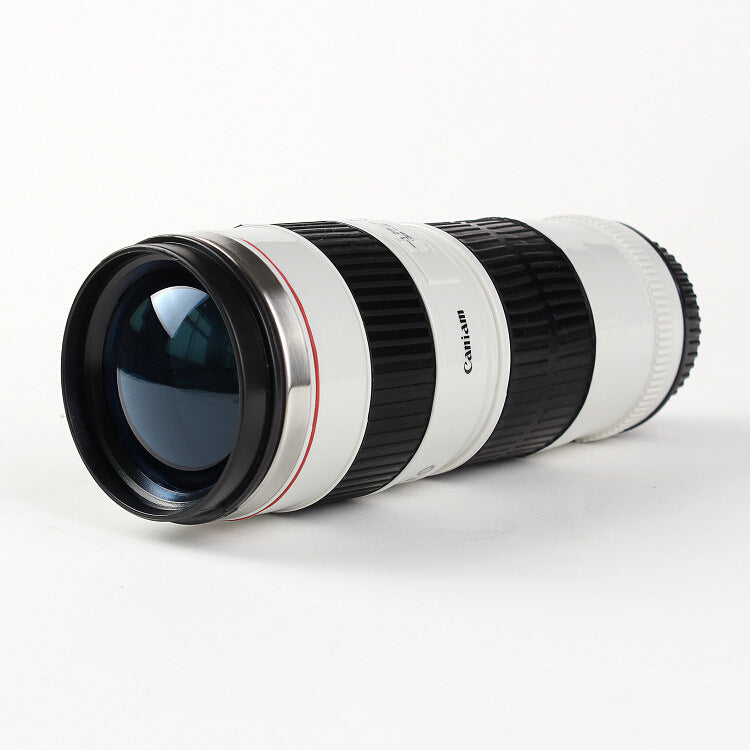 Caniam Camera Lens EF 70-200mm White Travel Thermous Mug - Looks like Canon