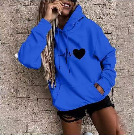 European And American Plus Velvet Hoodie Sweaters Women's Clothing Autumn Winter Coat Loose