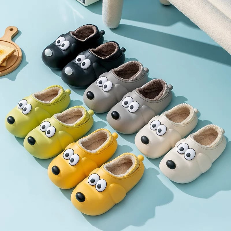 Cute Dog Shoes EVA Winter House Shoes Unisex Fuzzy Slippers