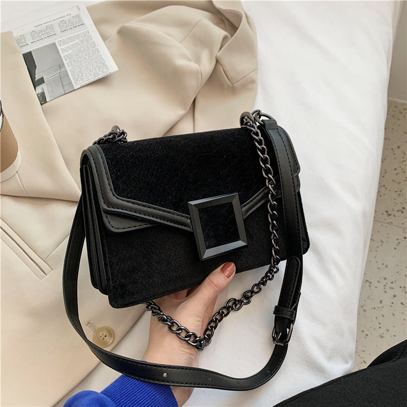 Square Crossbody Bag New High-quality Matte Leather Women's Designer Handbag snake pattern