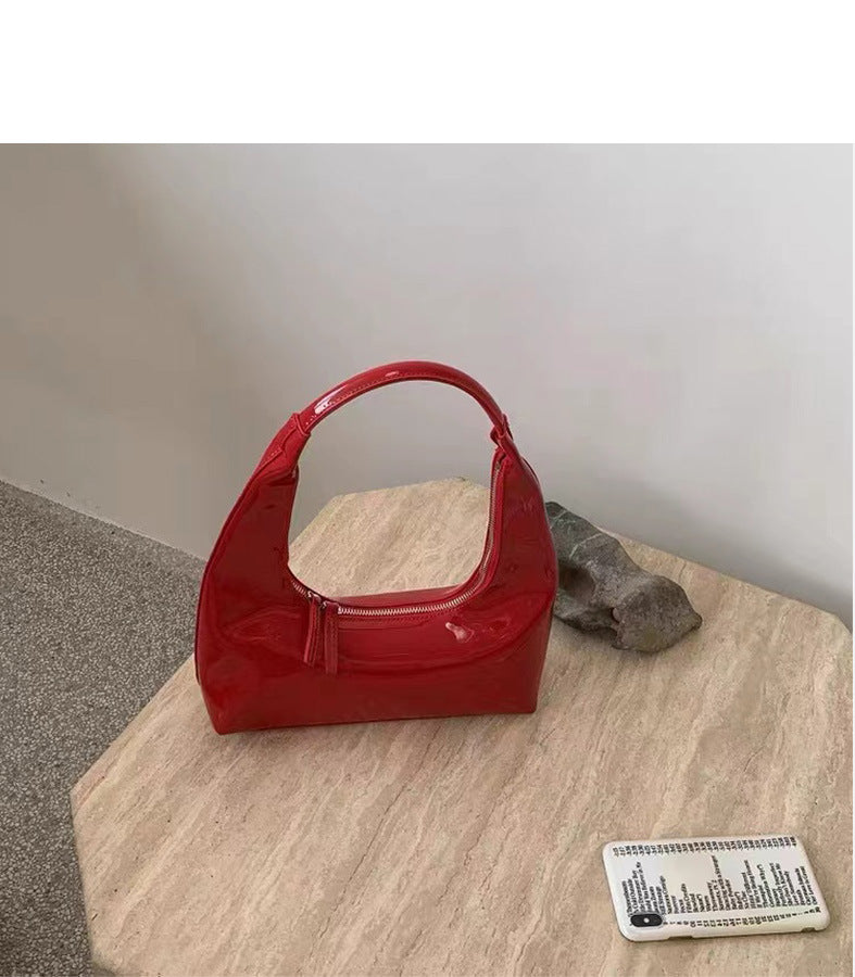 Bright Leather Small Tote Bag Korean Style