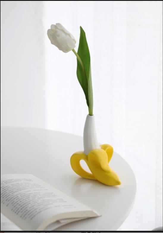 Real Ceramic Banana Vase Hydroponic Flower Arrangement