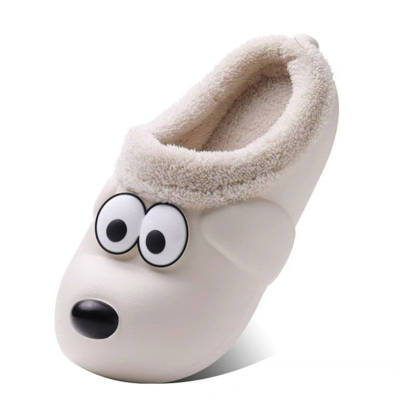 Cute Dog Shoes EVA Winter House Shoes Unisex Fuzzy Slippers