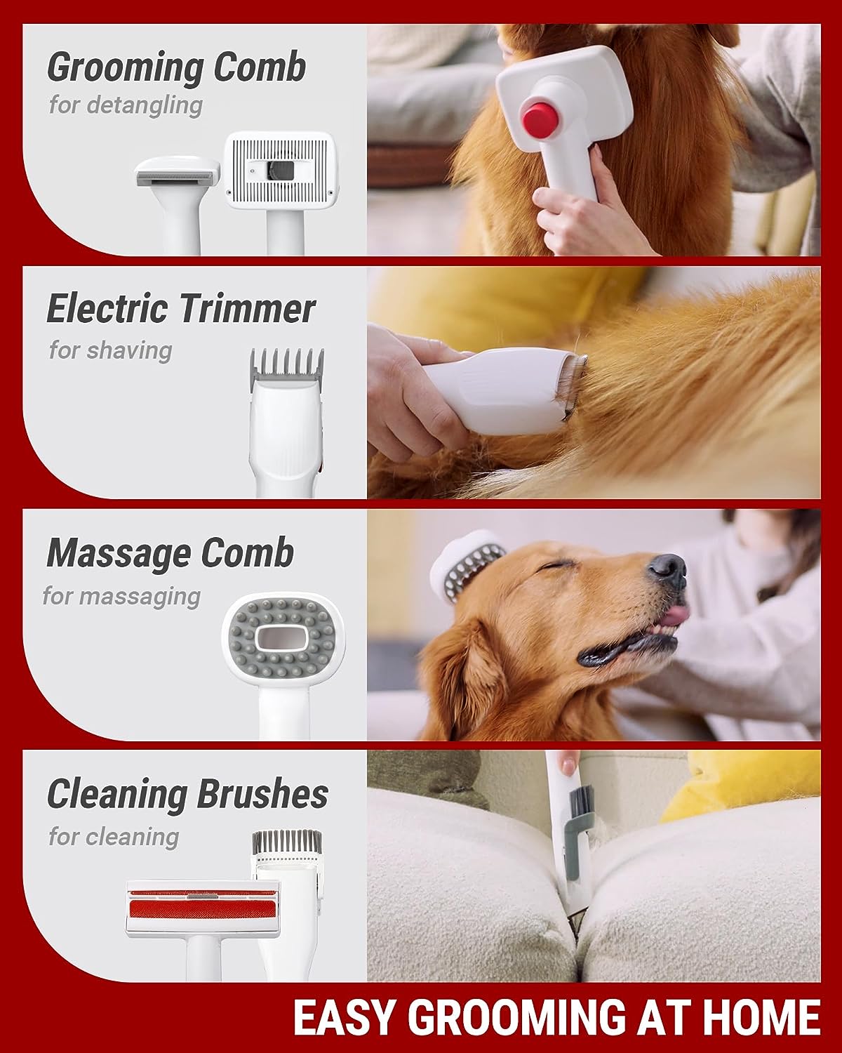 Home pet grooming shedding tool massage comb dog cat